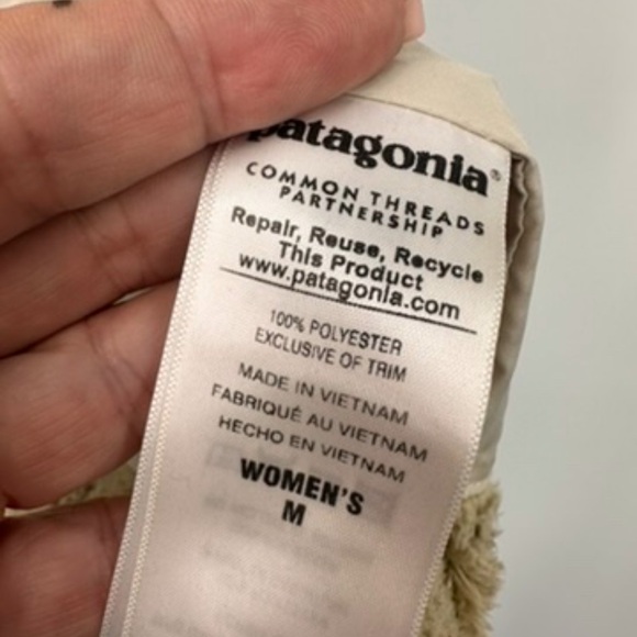 Patagonia Los Gatos Fleece Vest Medium Cream Ivory Deep Pile High Pile | E014 - Picture 7 of 9